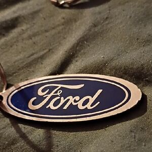Ford Blue and Silver Emblem Keychain